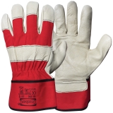 Pig Grain Leather with Rubberised Cuff, Palm Lined Work Gloves
